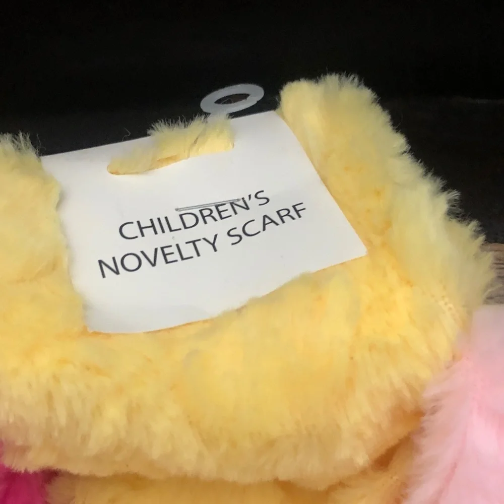 Prince Plush Kids Scarves in Pink, Yellow, Light Pink, Blue